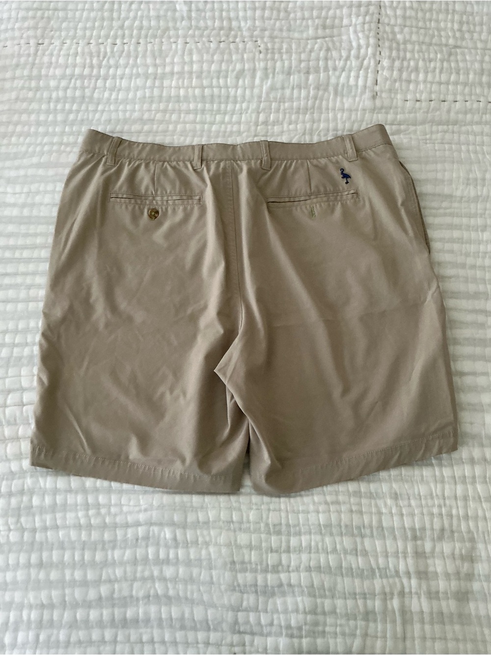 Tailorbyrd Men's Tan Flat-Front Performance Shorts